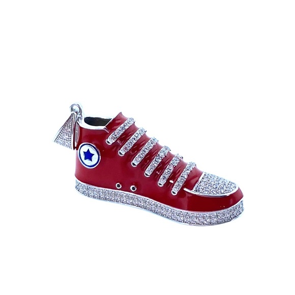 SNEAKER PENDANT STERLING SILVER CZ